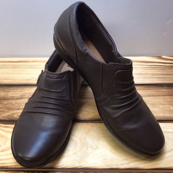 Clarks Everlay Coda Brown Leather Loafers Slip-On Shoes / 13288 / Size 9 - Picture 9 of 10